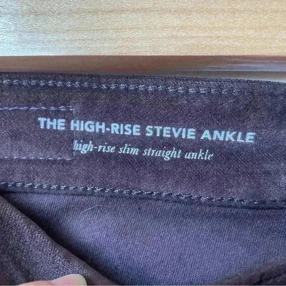 AG Adriano Goldschmied Stevie Slim Straight Ankle Jeans -  26R, Chocolate Brown - Picture 7 of 10